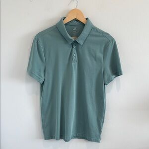 H&M Men's Sage Green Polo Shirt small